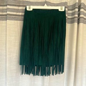 Green Stringy Mini Skirt